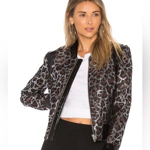 The Mighty Company leopard cheetah metallic zip jacket